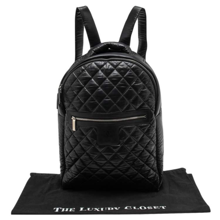 مملوكة مسبقًا Chanel Black Quilted Nylon Coco Cocoon Backpack
