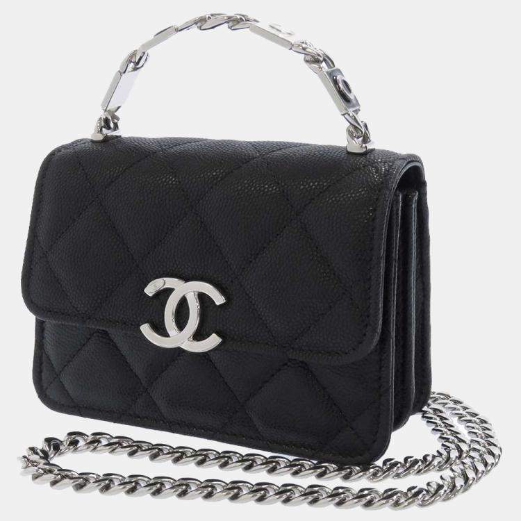 Chanel Black Caviar Leather Enamel Mini Chain Top Handle Bag Chanel | The  Luxury Closet