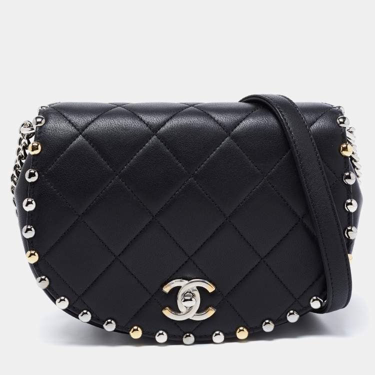 Chanel Black Leather Embellished Flap Saddle Bag Chanel | The Luxury Closet