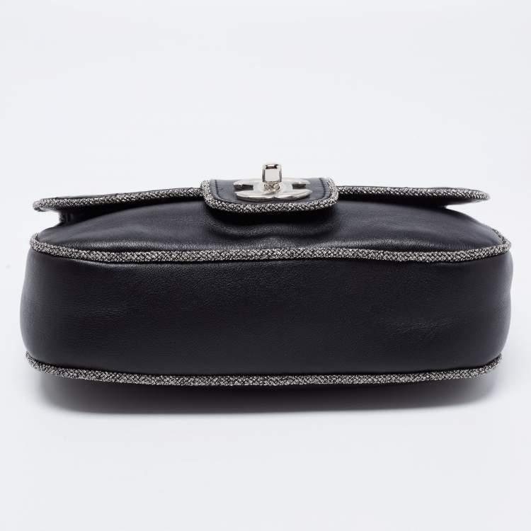 Pre Owned Chanel Black Quilted Leather and Lurex Elementary Chic Flap Bag