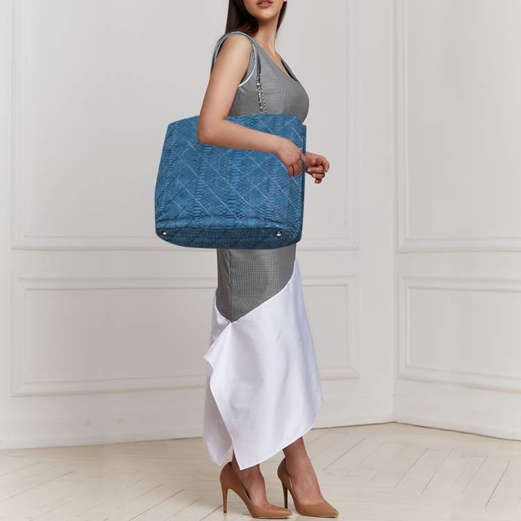 Chanel Blue Quilted Python Ultimate Stitch Bag Chanel