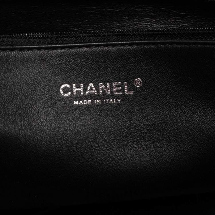 Pre Owned Chanel Grey/Black Sequins Small XXL Travel Flap Bag