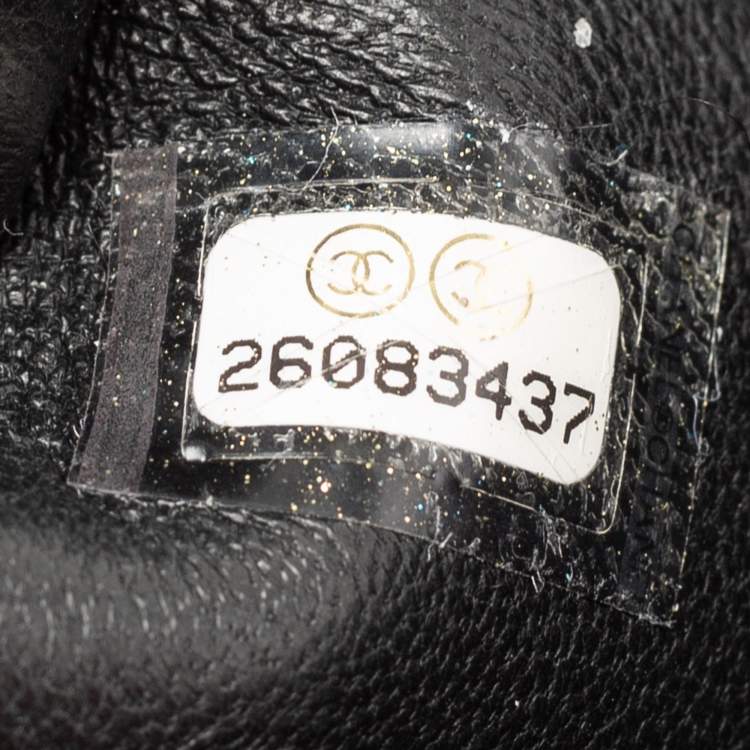 Pre Owned Chanel Grey/Black Sequins Small XXL Travel Flap Bag