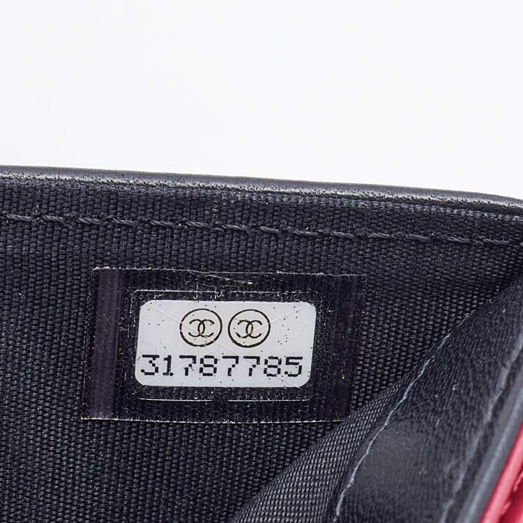 Pre Owned Chanel Black Quilted Leather CC Card Holder