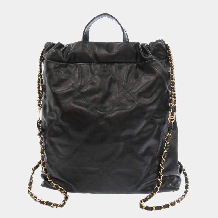 مملوكة مسبقًا Chanel Black Leather Quilted 22 Backpack 