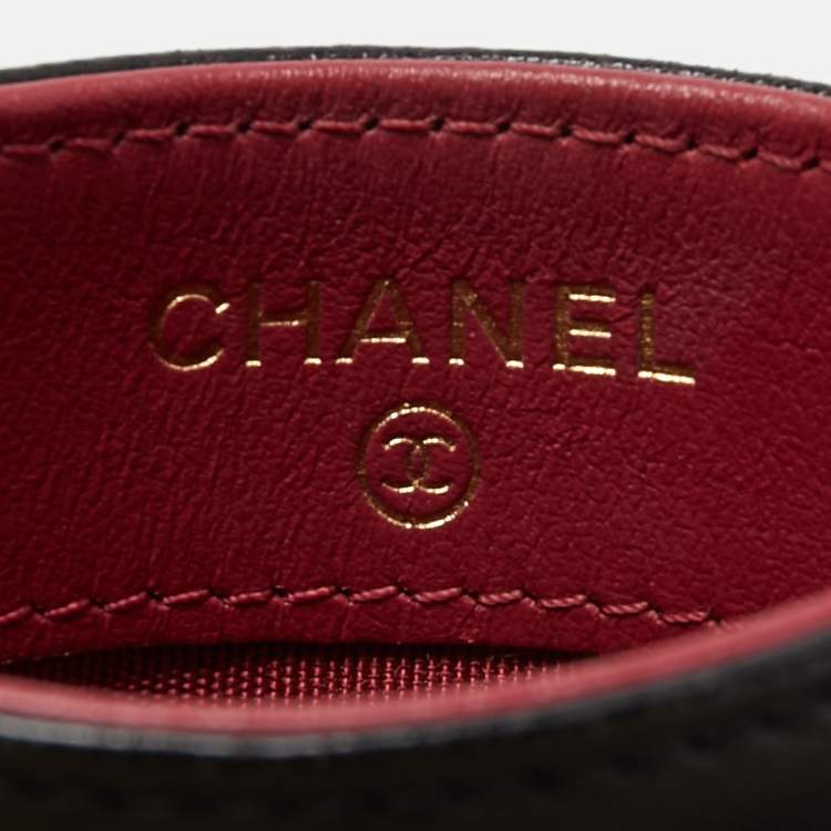 Pre Owned Chanel Black Quilted Leather Chanel 19 Card Holder
