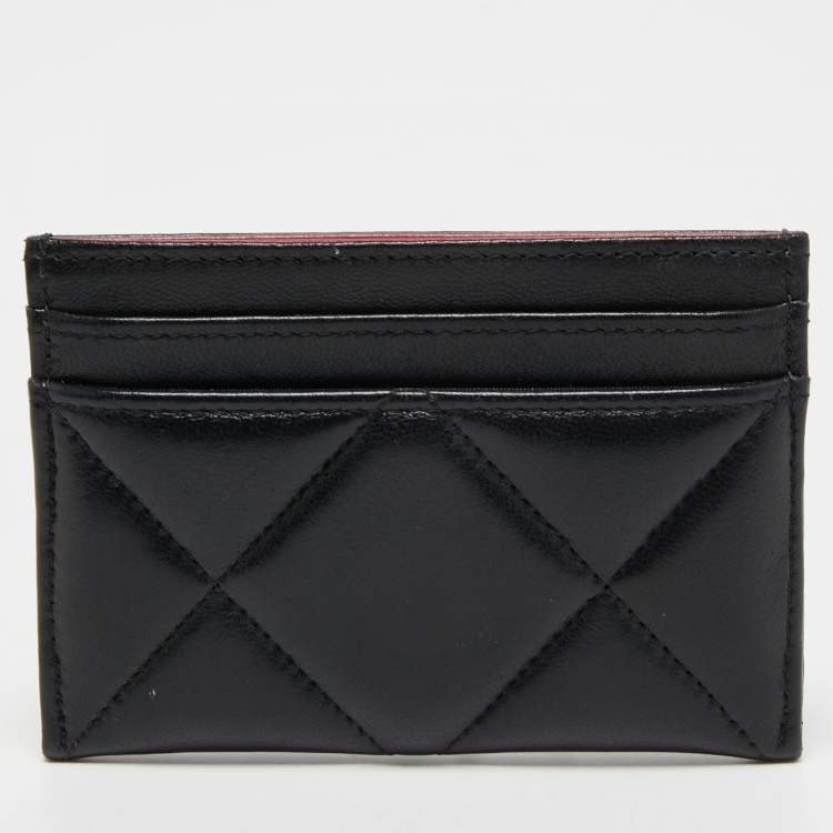 Pre Owned Chanel Black Quilted Leather Chanel 19 Card Holder