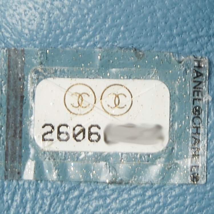 Pre Owned Chanel Blue Sequins Large Waterfall Flap Bag