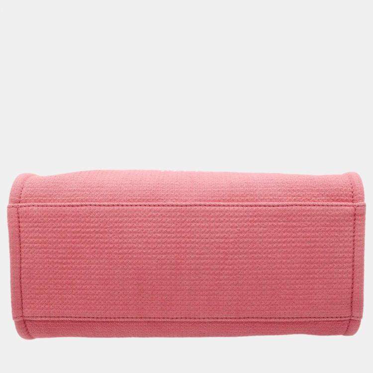Pre Owned Chanel Pink Canvas Deauville Small Tote Bag