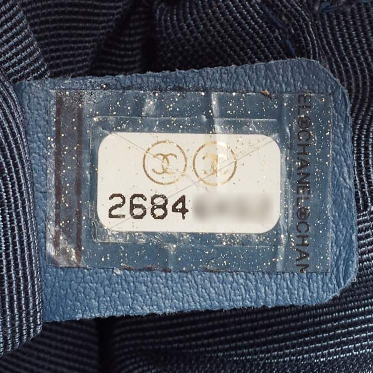 Pre Owned Chanel Metallic Blue Leather Casual Trip Waist Bag