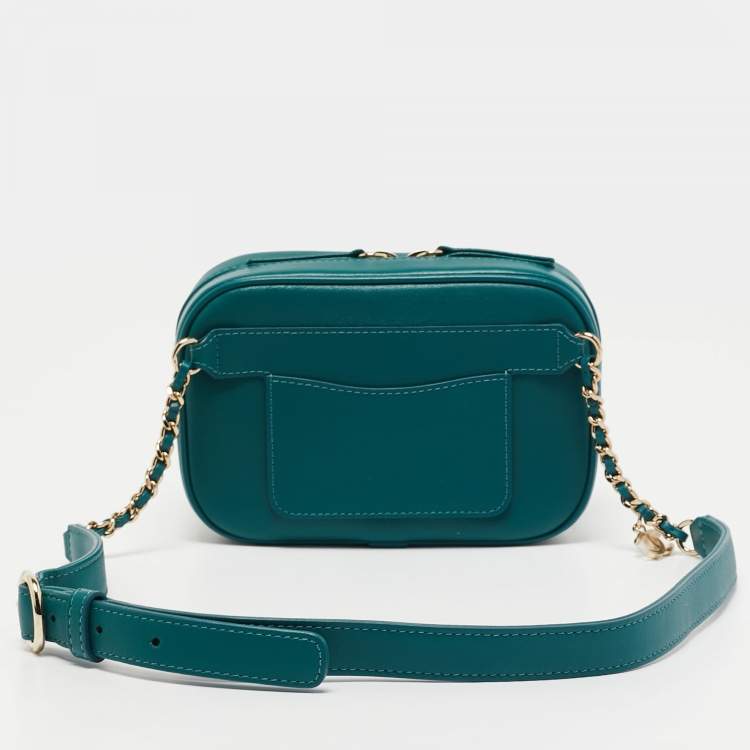 Pre Owned Chanel Green Leather CC Mania Waist Bag