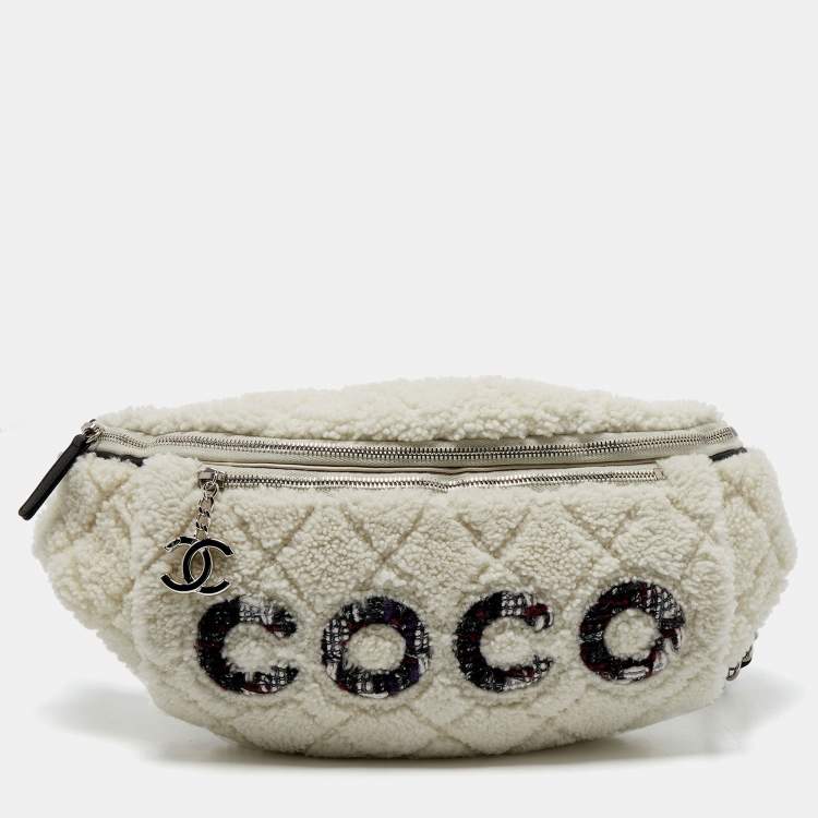 Chanel Off White Shearling and Tweed Coco Belt Bag Chanel | The Luxury  Closet