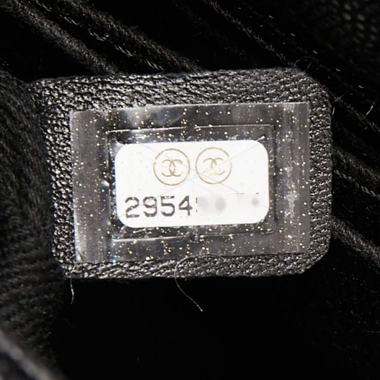 Pre Owned Chanel Black/Burgundy Quilted Caviar Leather Mini Coco Top Handle Bag