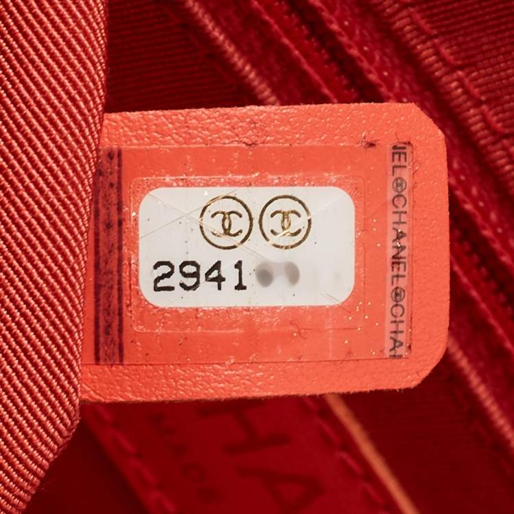 Pre Owned Chanel Red Quilted Leather Studded Logo Waist Bag