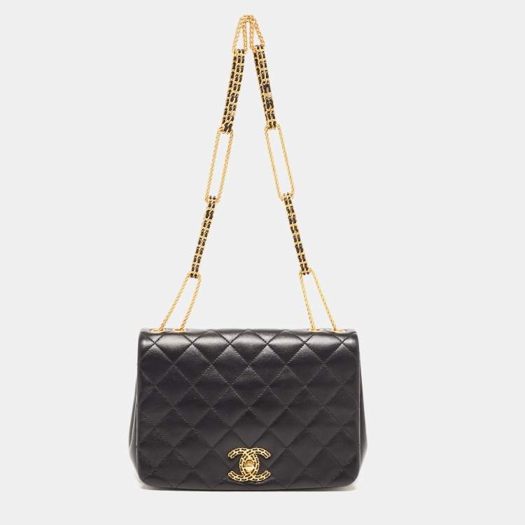 Chanel Black Quilted Lambskin Leather Vintage Full Flap Bag Chanel | The  Luxury Closet