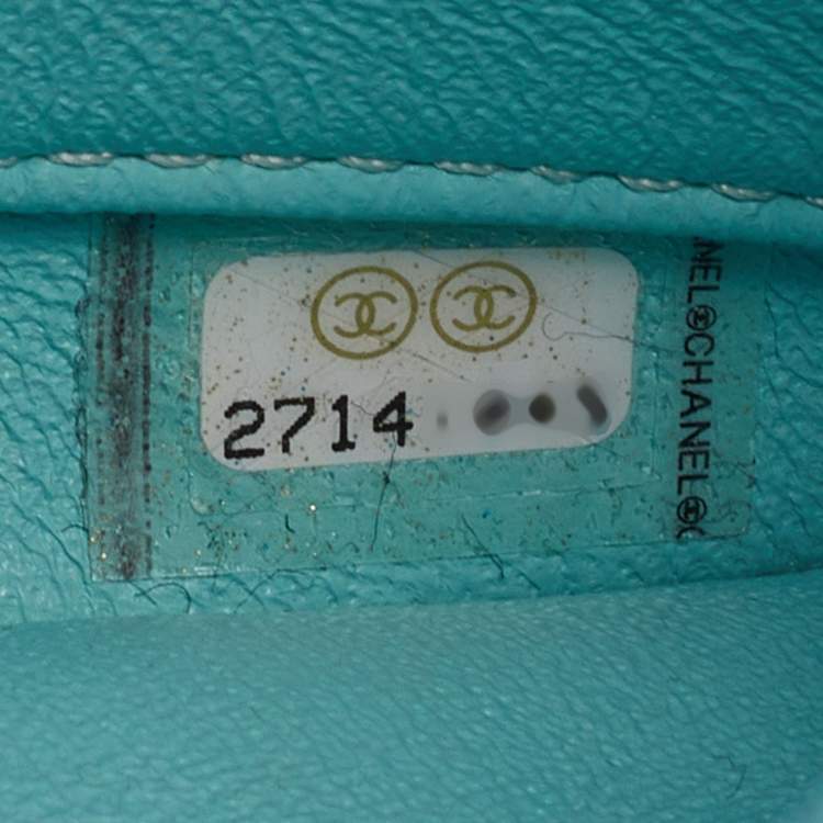 Pre Owned Chanel Green Chevron Leather Small Trendy CC Flap Top Handle Bag