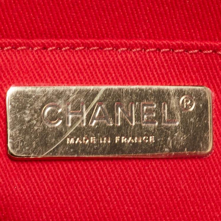 Pre Owned Chanel Red Quilted Caviar Leather Chic Affinity Belt Bag
