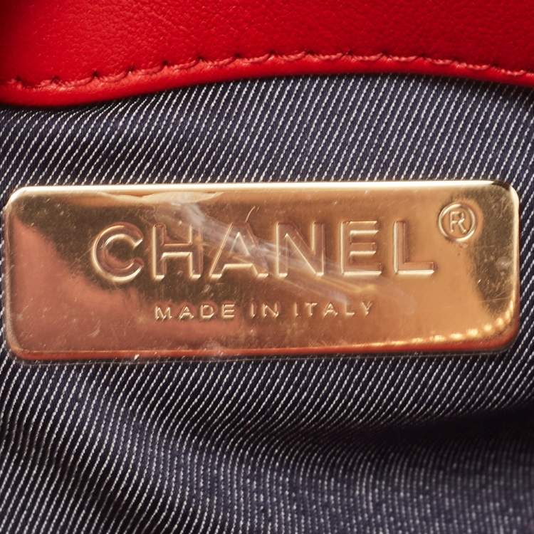 Pre Owned Chanel Red Leather CC Mania Double Zip Waist Belt Bag