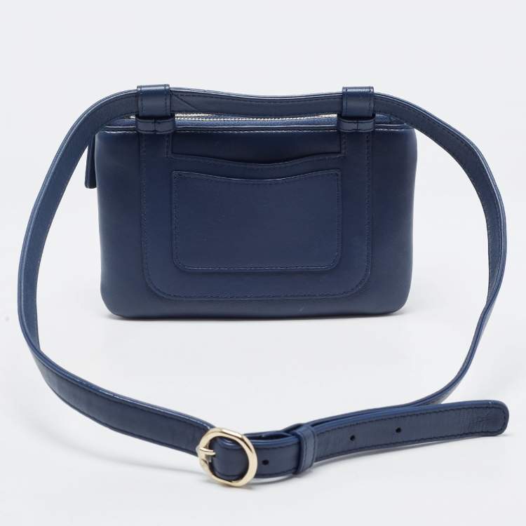 Pre Owned Chanel Blue Leather CC Mania Waist Bag