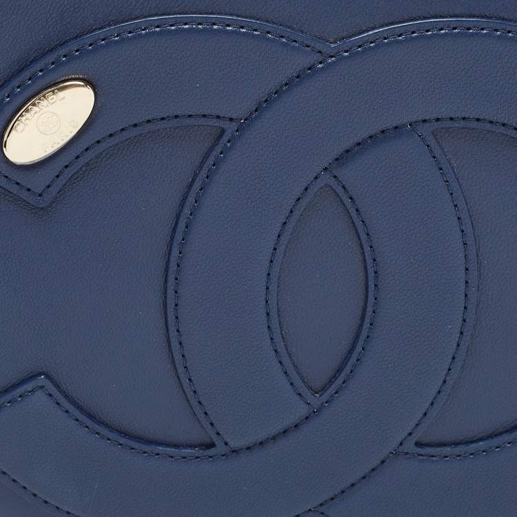 Pre Owned Chanel Blue Leather CC Mania Waist Bag