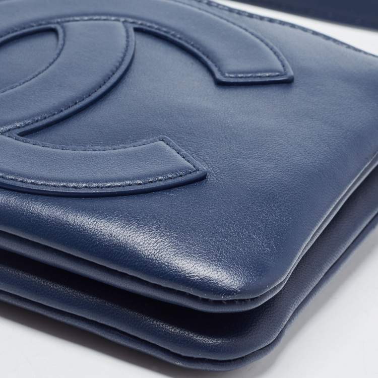 Pre Owned Chanel Blue Leather CC Mania Waist Bag