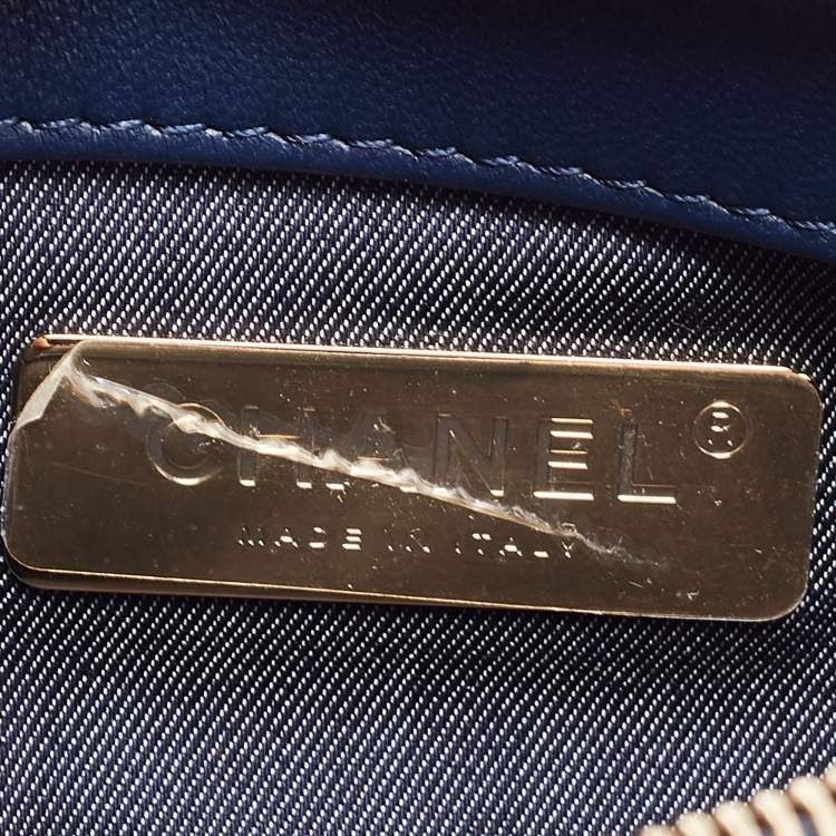 Pre Owned Chanel Blue Leather CC Mania Waist Bag