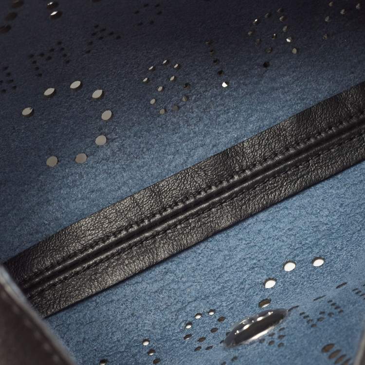 Pre Owned Chanel Black Leather Logo Eyelets Belt Bag