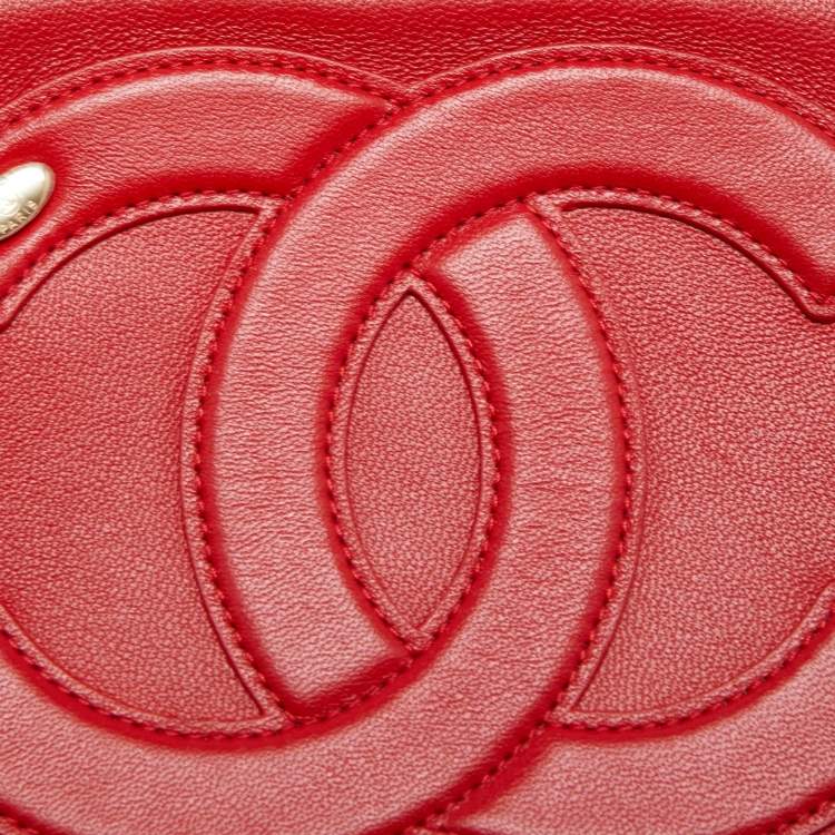 Pre Owned Chanel Red Leather CC Mania Waist Bag