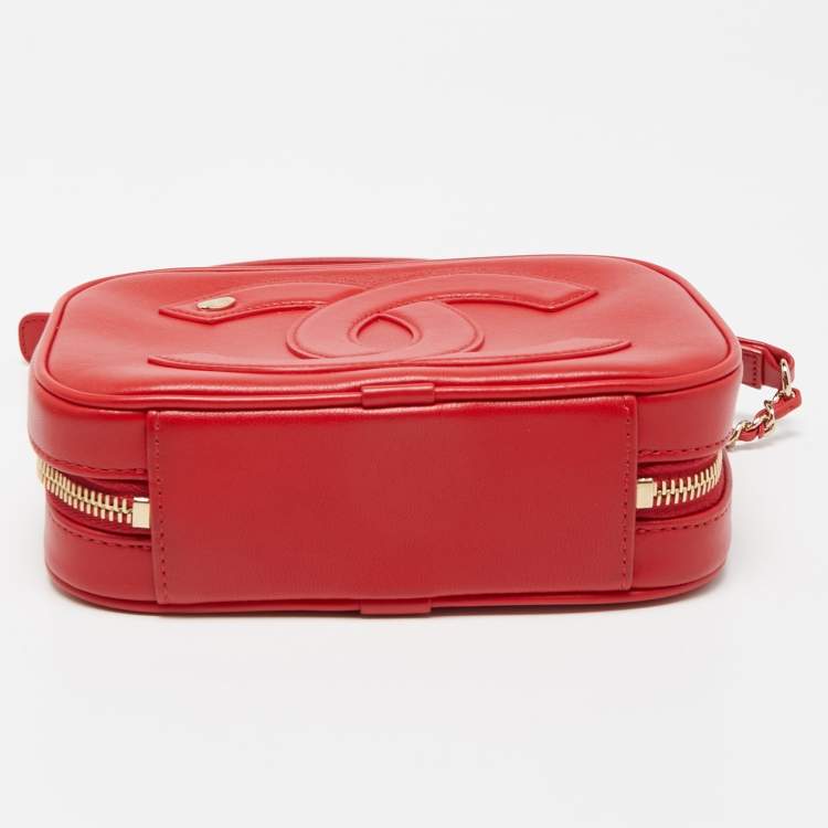 Pre Owned Chanel Red Leather CC Mania Waist Bag