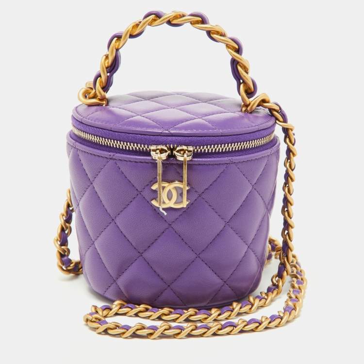 Chanel Purple Quilted Leather Small Vanity Case Top Handle Bag Chanel | The  Luxury Closet