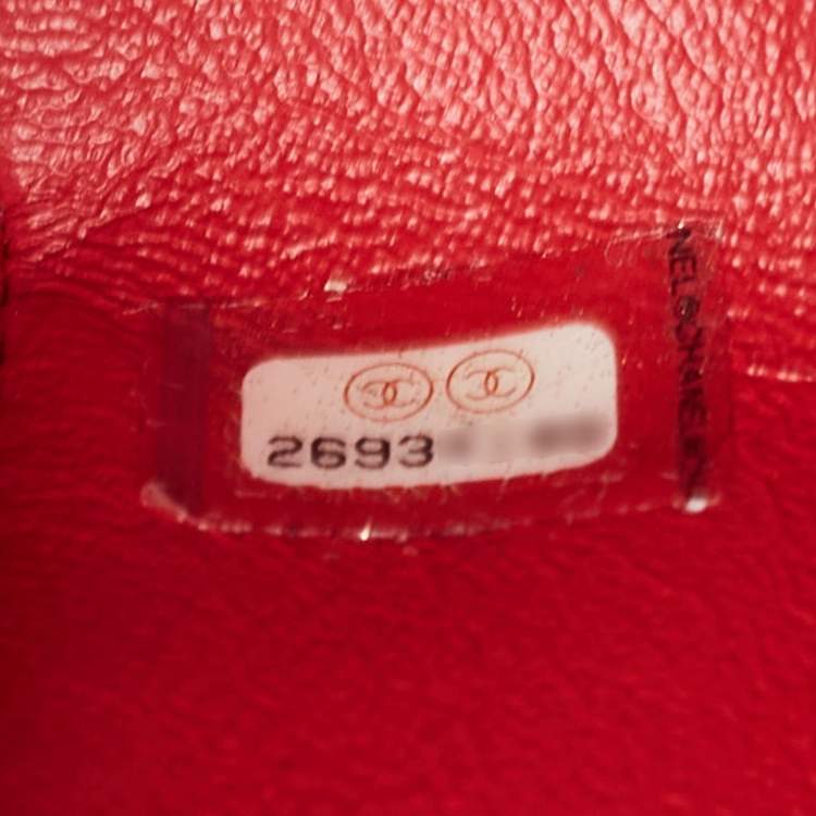 Pre Owned Chanel Red Chevron Leather Coco Waist Belt Bag