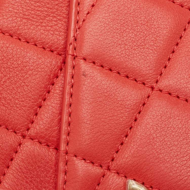 Pre Owned Chanel Red Quilted Leather CC Waist Belt Bag