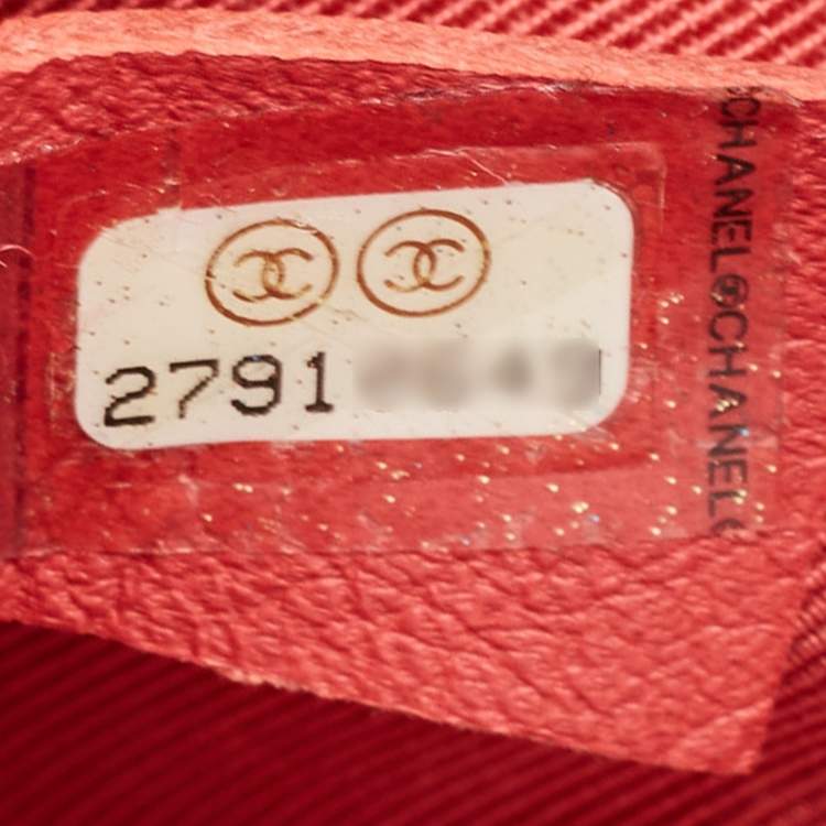 Pre Owned Chanel Red Quilted Leather CC Waist Belt Bag