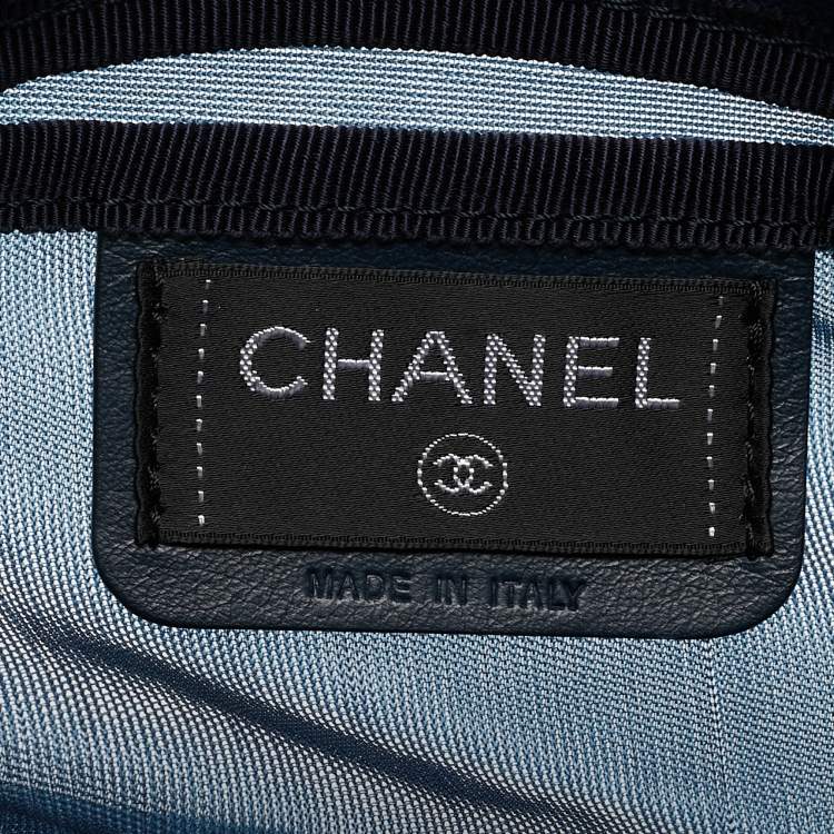 Pre Owned Chanel Navy Blue Mesh Nylon CC Waist Bag