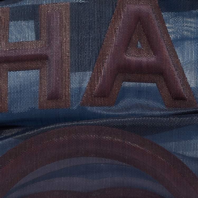 Pre Owned Chanel Navy Blue Mesh Nylon CC Waist Bag