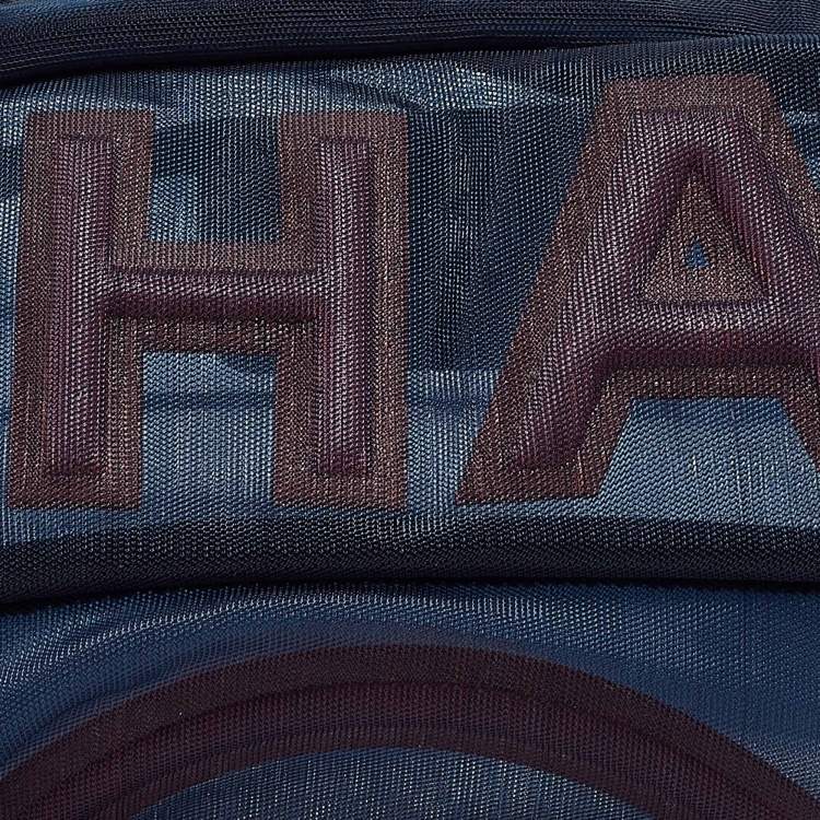 Pre Owned Chanel Navy Blue Mesh Nylon CC Waist Bag