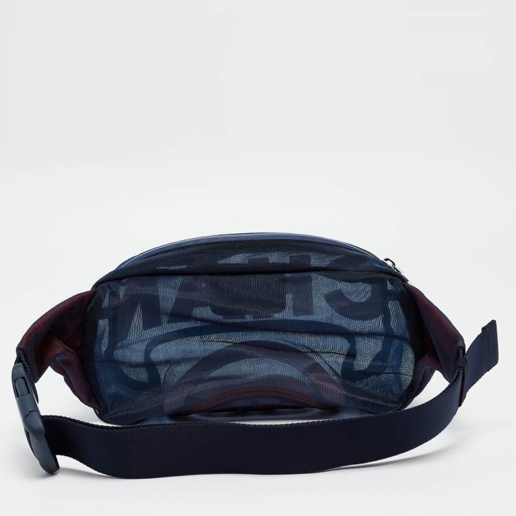 Pre Owned Chanel Navy Blue Mesh Nylon CC Waist Bag