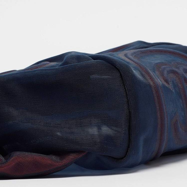 Pre Owned Chanel Navy Blue Mesh Nylon CC Waist Bag