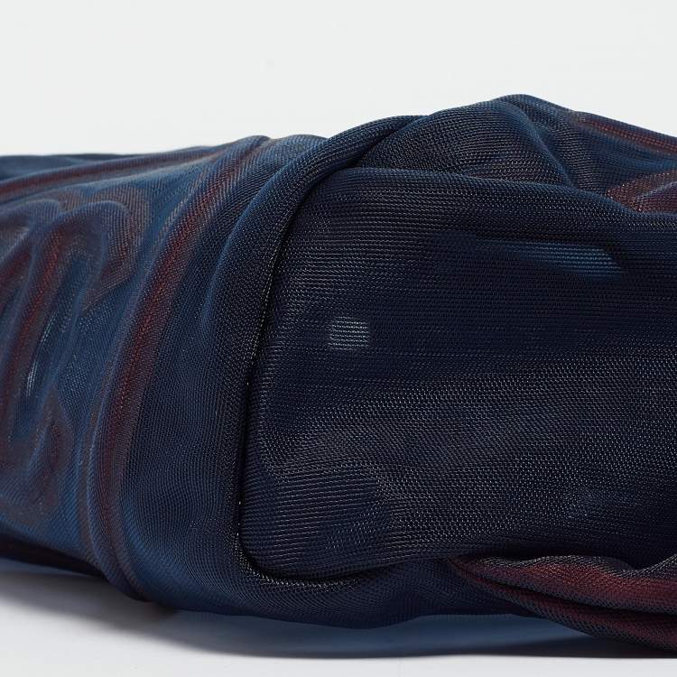 Pre Owned Chanel Navy Blue Mesh Nylon CC Waist Bag