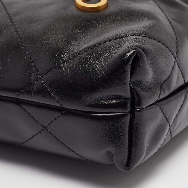 Pre Owned Chanel Black Quilted Leather Mini 22 Chain Bag