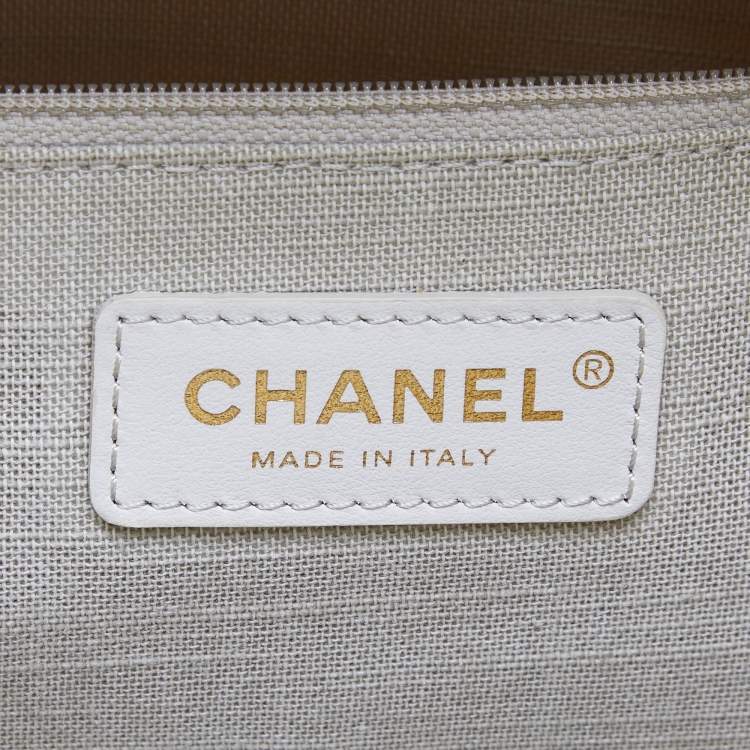 Pre Owned Chanel Yellow Canvas and Leather Small Deauville Shopper Tote