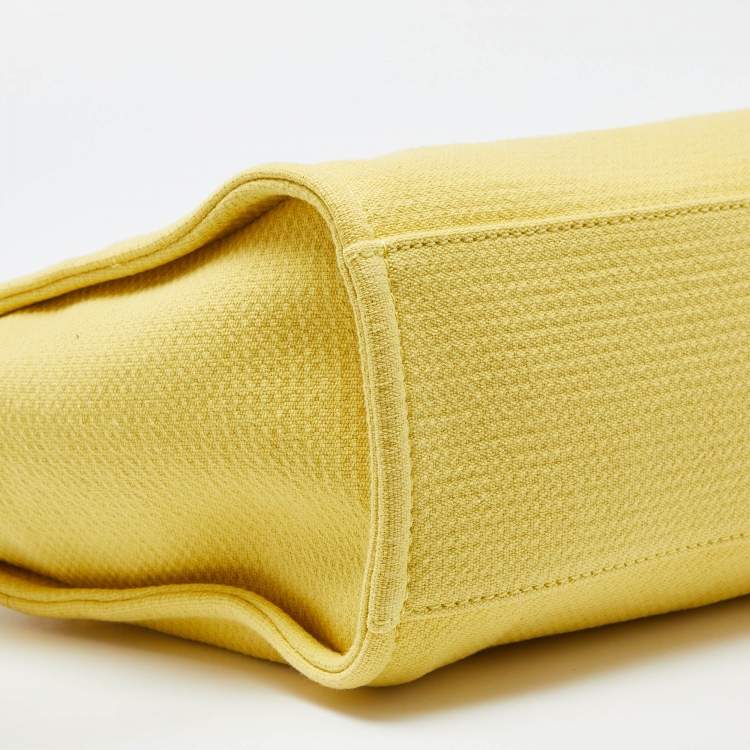 Pre Owned Chanel Yellow Canvas and Leather Small Deauville Shopper Tote