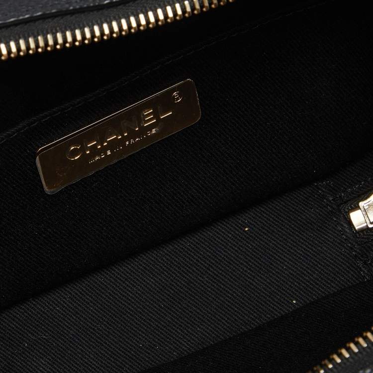 Pre Owned Chanel Black Quilted Caviar Leather Chic Affinity Belt Bag