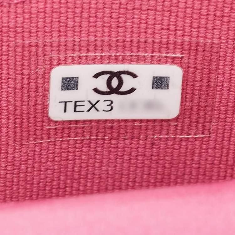 Pre Owned Chanel Pink Iridescent Quilted Patent Leather CC Hook Card Holder