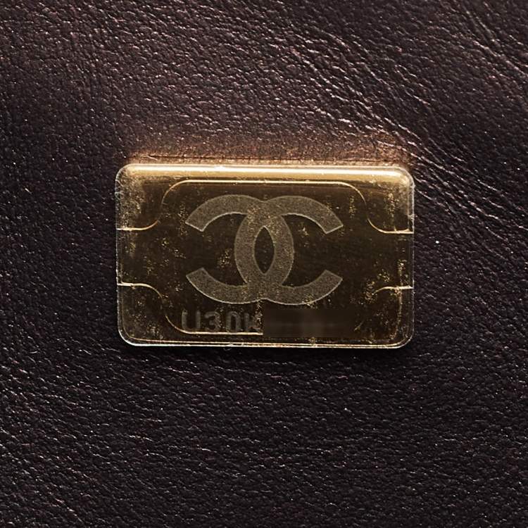 Pre Owned Chanel Burgundy Iridescent Quilted Leather Mini Rectangular Flap Top Handle Bag