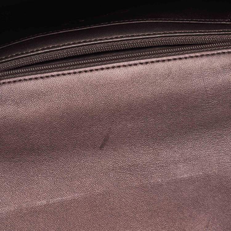 Pre Owned Chanel Burgundy Iridescent Quilted Leather Mini Rectangular Flap Top Handle Bag