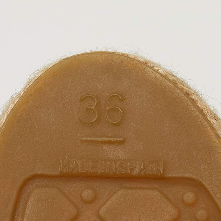 Pre Owned Chanel Coco Size 36 Blue/Black Canvas Cap Toe Espadrille Flats