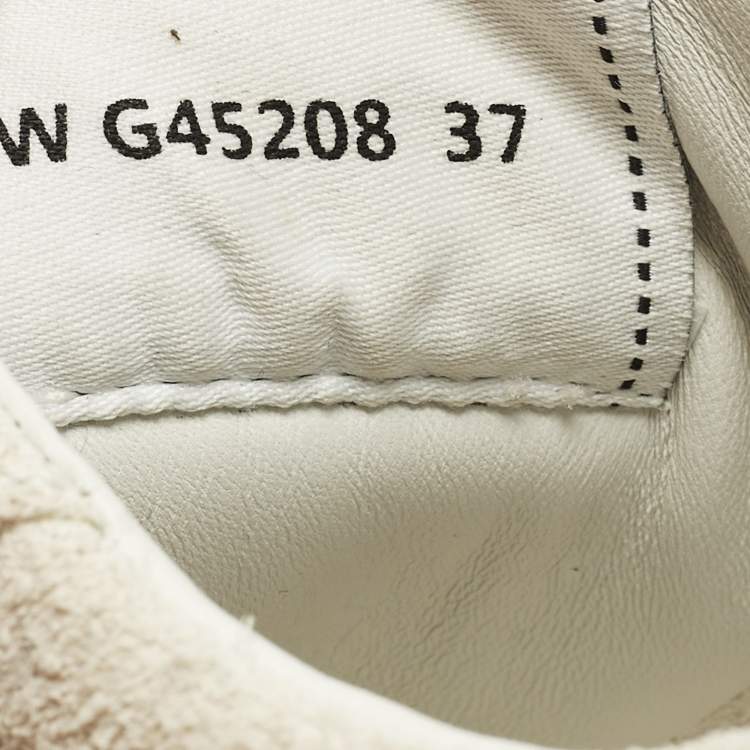 Pre Owned Chanel Coco Mark Size 37 Grey/Black Suede Lace Up Sneakers