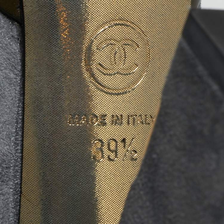 مملوكة مسبقًا Chanel Size 39.5 Grey/Green Leather and  Suede Ankle Length Boots