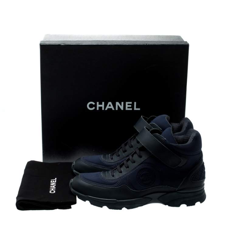 chanel high top sneakers blue